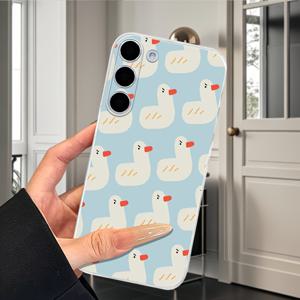 TEMU 귀여운 오리 패턴 투명 휴대폰 케이스 다양한 삼성 갤럭시 모델과 호환 가능, X 커버 5, 6 프로 및 갤럭시 F, J, M 시리즈에 적용 가능.