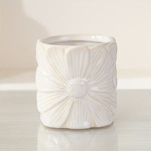 TEMU 1개 꽃 모양 메이크업 정리함, 두꺼운 질감의 세라믹 창의적 보관 튜브 박스, 도구 액세서리 및 데스크탑 정리용