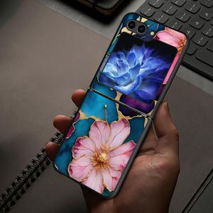 TEMU 섬세한 꽃잎 무늬 갤럭시 ZFlip 5G/Z Flip 5/6/Z Flip 7/6/5/4/ZFLIP7/Z Flip 3/4용 하드 백 커버 휴대폰 케이스
