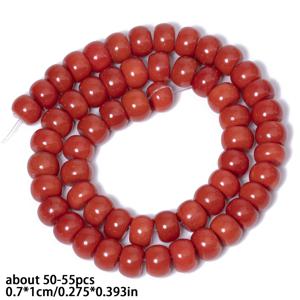 TEMU 부드러운 끝을 갖춘 고급스러운 빨간색 산호 루즈 롬델 비즈, 팔찌 및 목걸이와 같은 우아한 매력 주얼리 제작에 적합, 크리스마스 선물로 이상적