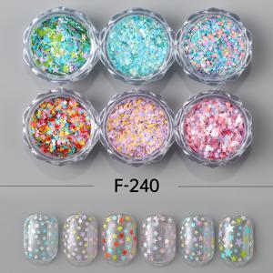 TEMU 6병 스타 네일 글리터 세트 - Y2K 도파민 멀티컬러 미니 별 & 펜타그램 네일 장식, 손발 케어, 네일 폴리쉬 추가용, Y2K 에스테틱 네일 글리터