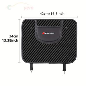 TEMU 스포츠카 카본 파이버 인조 가죽 시트 등받이 킥 방지 패드 1개, 차량 시트 등받이 보호 패드, 차량 내부 얼룩 방지 보호 패드, 범용 차량 앞좌석 등받이 킥 방지 패드, 대부분의 차량에 적합, 차량 내부 추가 장식