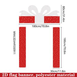 TEMU 2D 플랫, 2D 플랫 - 2D 도어 배너 2D 플랫, 2D 플랫 - 2D 도어 배너 A 2D 플래그 배너 세트 (크리스마스용), 180cm x 80cm (70.8In x 31.4In) 및 180cm x 30cm (70.8In x 11.8In)의 크기로 구성된 3개 조각 포함. 폴리에스터 재질.