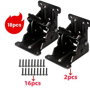 TEMU 18개 헤비듀티 접이식 자동잠금 힌지 (힌지 2개 + 나사 16개 포함) 90도 개방각 내구성 강한 금속 구조 테이블 다리, 침대 다리, 작업대, 수납 선반, 캐비닛, 의자, 커피 테이블에 적합