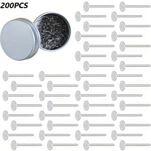 TEMU 316 수술용 스테인리스 스틸 귀걸이 핀 200개 및 추가 트레이, 3mm 납작한 원형 귀 스터드, 금속 블랭크 귀 스터드 포스트 세트, 바늘 두께 0.7mm, 귀걸이 주얼리 제작용