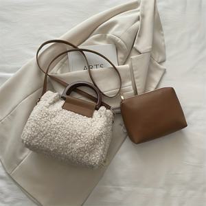 TEMU 여성용 스몰 핸드백, 패션 캐주얼 인조 양털 미니 털 핸드백, 여성용 크로스백 숄더백, 탈부착 및 길이 조절 가능한 숄더 스트랩, 직장, 통근, 파티, 여행용