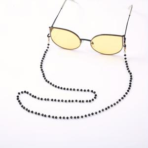 TEMU 1개 빈티지 고딕 블랙 비즈 합금 여성용 안경 체인 - 멀티 비즈 레트로 안경 홀더, 라운드/직사각형 프레임 호환, 파티, 캐주얼, 코스튬용