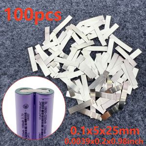 TEMU 0.1x5x25mm/100개 니켈 시트 배터리 연결 부품 18650 니켈 도금 스틸 시트 배터리 스팟 용접 니켈 벨트 연결 부품