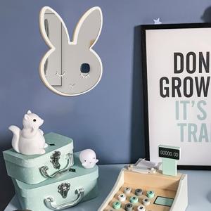 TEMU 1개 귀여운 토끼 아크릴 거울 | 안전하고 튼튼한 나무 아크릴 벽걸이 장식, 침실, 실내용