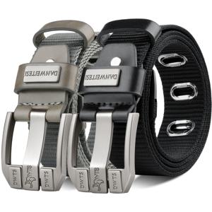 TEMU 2개입 남성용 바늘 버클 벨트 | 한국 스타일의 세련되고 순수한 캐주얼, 젊은층 및 중년층 비즈니스 행사에 적합, 펀칭 바지 벨트, 선물용으로 아름답게 포장