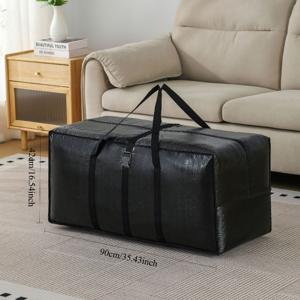 TEMU 1개 튼튼한 수납 정리 가방 - 가정용 휴대용 공간 절약 옥스포드 천 가방, 손잡이가 있는 초대형 이사 가방 - 여행용 가방, 여행 가방 및 이사용으로 높은 용량, 옷, 담요 및 크리스마스 트리 보관에 적합