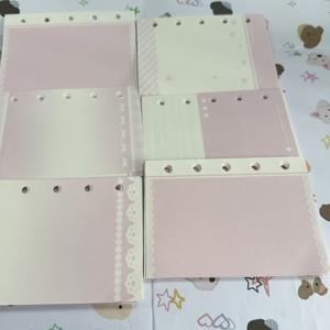 TEMU 5구 뚜껑형 루즈 리프 노트 (60매 보충 용지 포함) | 1 M5 범용/표준 핑크, 펜 리필 교체/여행 기록에 적합, 종이 재질