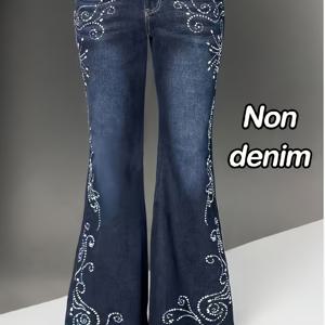 TEMU [프린트 레깅스 - 인조 데님 원단 아님] 여성용 프린트 레깅스 (인조 데님 스타일)