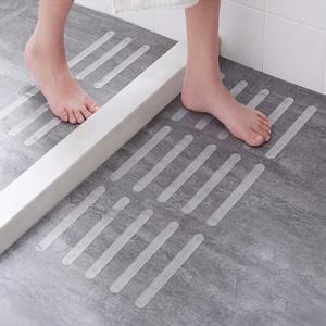 TEMU 투명 미끄럼 방지 테이프 24개입, 2cm x 25cm, 욕실용, 실내/실외 계단, 욕조, 보트 및 수영장에 적합