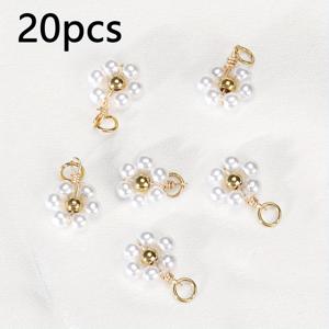 TEMU 20개의 스테인레스 스틸으로 만든 꽃 모양의 인공 비즈를 사용하여 DIY 보석 만들기, 귀걸이, 목걸이, 팔찌 포함