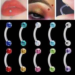 TEMU 10개입, 남녀공용, 눈썹 및 입술 피어싱, 트렌디하고 독특한 바디 주얼리