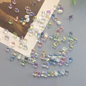 TEMU 2D 플랫 - 6X9mm 물방울 펜던트 100개입 (1개당 100개), 구멍이 있는 평면 물방울 액세서리 부품, 고대 스타일 소재, 루즈 비즈