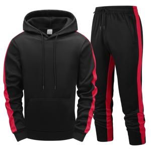 TEMU Europe and the United States Men's long-sleeved hoodie two-piece fashion casual spts suit Men's patchwk hoodie