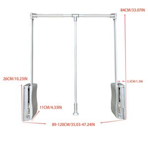 TEMU 풀다운 옷걸이, 수납형 캐비닛용 리트랙터블 옷걸이대, 알루미늄 합금 튜브 & 플라스틱 하우징, 22lb 적재 용량. 폭 사이즈: 소형 51-66cm/20인치, 중형 66-89cm/26인치, 대형 89-120cm/35인치