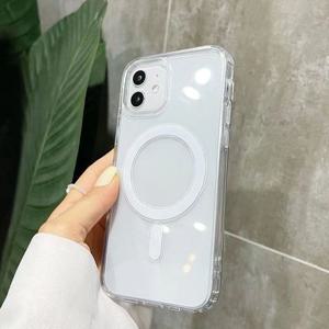 TEMU 아이폰 12용 매그세이프 무선충전 자석 케이스: 투명 아크릴 커버