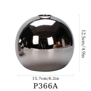 TEMU 새로운 수제 세라믹 꽃병, 고온 굽기, 은과 금색의 세련된 원형 디자인. 신선한 꽃 물주기, 수경에 적합하며, 이 창의적이고 고급스러운 장식품은 거실, 현관에 우아함을 더합니다.