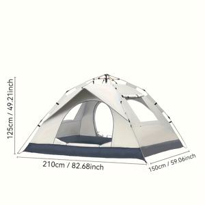 TEMU 4인용 팝업 텐트 (유리 섬유 폴대 포함), 옥스포드 천 캠핑 쉘터, 3초 빠른 설치 디자인, 야외 피크닉 텐트