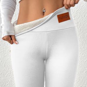 TEMU 여성용 하이웨이스트 보온 타이츠 - 겨울철 따뜻한 풀 레그 커버리지 (9/10 길이) - 팬츠 스타일, 타이트핏 레깅스, 스키, 헬스장 및 야외 활동용, 세탁기 사용 가능한 추운 날씨 바지