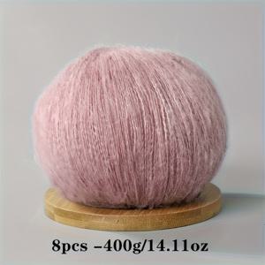 TEMU 8개-400g/14.11oz 총 모헤어 원사, 크로셰 뜨개질 및 니팅 스웨터, 스카프 및 숄용, DIY 애완동물 장난감 및 DIY 공예용 부드럽고 편안한 피부 친화적인 봄과 여름 크로셰 원사