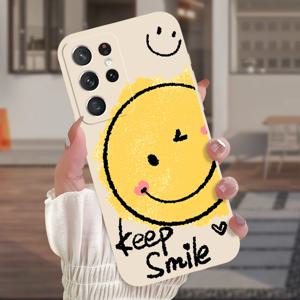 TEMU 갤럭시 S25 S24 S23 S21 FE S22 플러스 울트라 화이트 소프트 쉘 패셔너블 커플 개성 선물용 모바일 폰 케이스 - EE0349