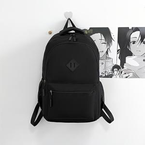 TEMU 남성용 대용량 노트북 백팩 - 다중 수납공간, 패딩 어깨끈 & 전면 지퍼 포켓이 있는 헤비듀티 컴퓨터 백팩 - 비즈니스 여행, 남녀 공용 업무용 백팩 - 전문가용 블랙 백팩, 세련된 디자인, 내구성 있는 구조, 사무직 및 일상 출퇴근용