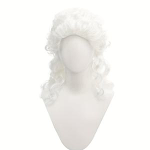 TEMU 우아한 화이트 컬리 가발, 18세기 프랑스 귀족 여성 스타일, 테마 파티, 할로윈, 카니발, 애니메이션 코스프레에 완벽한 가발 액세서리