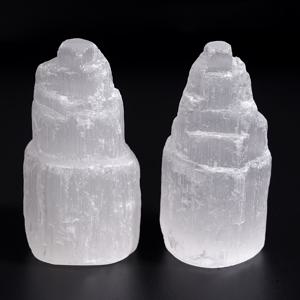 TEMU 2개 천연 히말라야 셀레니트 솔리드 화이트 셀레니트 성 타워, 홈 오피스 장식용, 수집가를 위한 완벽한 선물