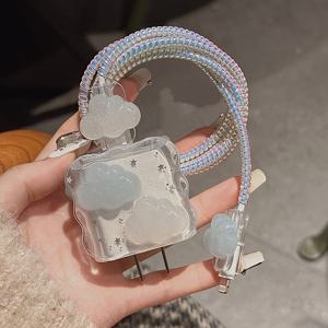 TEMU 아이폰 16 충전기 보호 커버 데이터 케이블 보호 커버, 아이폰 14/13/12/11 충전기 와인더 18/20W 고속 충전 헤드에 적합, 손상 방지 와인더 남친/여친 선물