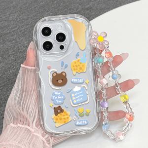 TEMU 휴대폰 케이스 - 독특한 디자인의 세련되고 튼튼한 충격 방지 휴대폰 케이스, 귀여운 프린트와 스트랩 체인 포함, Apple Series 11, 12, 13, 14, 15, 16 Pro Max 및 Samsung Series A05, A15, A25, A35, A55, S23, S24 Ultra, S25 Ultra에 적합