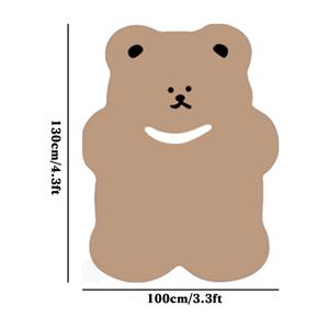 TEMU 두꺼운 10mm 고품질 인조 캐시미어 점점멈춘 바닥 1개 불규칙 귀여운 곰돌이 거실 카펫 카키색 간편한 침실 침대 옆 플러시 러그 스타일리시 창의적인 홈 소파 커피 테이블 복도 옷장 소프트 바닥 매트