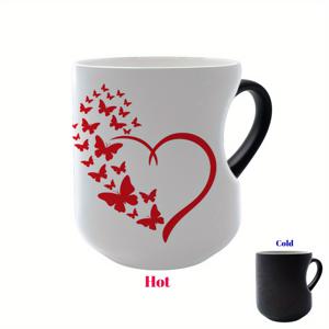 TEMU 하트 핸들이 있는 컬러 체인징 세라믹 머그컵 - 할로윈, 크리스마스, 발렌타인데이, 어버이날 & 스승의날 선물로 완벽 (11oz/ 330ml)