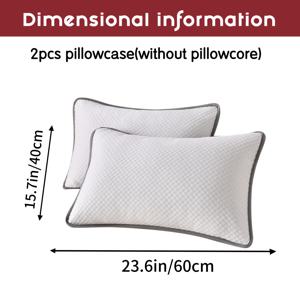 TEMU 2개 세트 신상 쿨한 입체 아이스빈 베개커버 (내부 충전재 없음), 통기성 100% 폴리에스터 여름용 침구, 세탁기 사용 가능, 부드럽고 내구성 강함, 다양한 색상, 침실 또는 게스트룸 장식에 완벽, TWIN FULL QUEEN KING 사이즈 적합