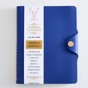 TEMU 곡창 다이어리 플래너 - 2026 학업용 플래너, 주간 및 월간 탭 포함, 2026년 1월~12월, 6.7