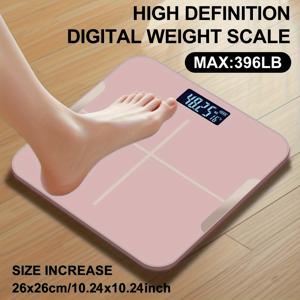 TEMU 고정밀 욕실 저울, 전자 저울, 정확도, LED 디스플레이 및 온도 측정 기능 (Kg 및 Pound 간 전환 가능), 초넓은 플랫폼, 고경도 유리 재질로 제작, 헬스장, 대학생 기숙사에 적합하며 여성에게 인기