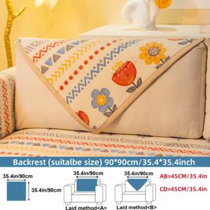 TEMU 원피스 소파 커버 쿠션, 반려동물 친화적 스크래치 방지 가구 보호대, 플로럴 패턴 미끄럼 방지 소파 매트, 세탁 가능한 미끄럼 방지 소파 패드, 사계절 사용 가능 (거실/침실/사무실용), 1/2/3/4/5인용 소파 호환