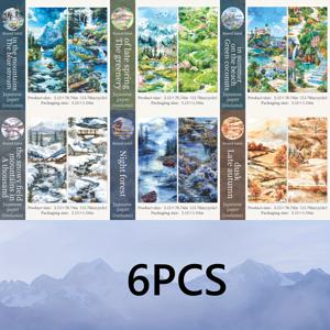 TEMU 6롤 세트 - 8CM×200CM / 와시 테이프 세트 (장식용) - Not, Not 다이컷, 와시지 종이 재질 - 창의적인 콜라주 재료, 다이어리, 카드, 컵, 액자 장식 및 선물용으로 적합