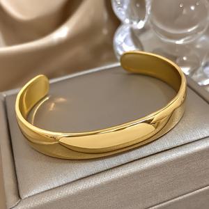 TEMU 빈티지 스테인리스 스틸 뱅글 - 광택 마감의 사이즈 조절 가능한 오픈 뱅글, 스타일리시한 여성용 주얼리, 남녀공용, 데일리웨어 및 파티용으로 완벽한 선택, 발렌타인데이 선물, 사계절용 액세서리