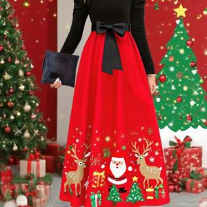 TEMU 새로운 여성용 크리스마스 드레스, 패셔너블한 파티 의상, 편안하고 우아한 데일리웨어용 롱 드레스