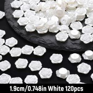 TEMU 120개 아크릴 장미꽃 비즈 DIY 액세서리 만들기, 19mm 투명 장미꽃 비즈 세트, 팔찌, 목걸이 및 공예 프로젝트용