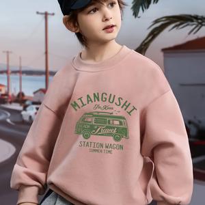 TEMU 2025 신상 스타일 남아용 스웨트셔츠, 스타일리시한 남아용 티셔츠, 아동용 긴소매 크루넥 상의