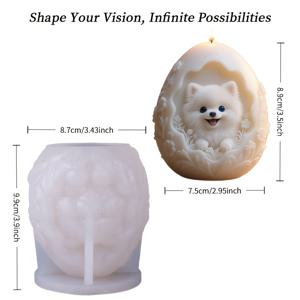 TEMU 귀여운 3D 강아지 둥지 모양 캔들 실리콘 몰드 1개, 강화된 바닥과 매끄러운 내벽이 있는 귀여운 강아지 캔들 몰드, 간편한 세척 및 탈형. 핸드메이드 DIY 향초/핸드메이드 비누/석고 공예/레진 장식품 등에 적합. 이 동물 시리즈 캔들 몰드는 강아지 동물 애호가를 위한 완벽한 선물로, 캔들로 따뜻하고 아늑한 집 장식 분위기를 연출합니다.