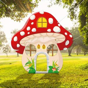 TEMU 파티를 위한 버섯 모양의 대형 패브릭 포토 부스 소품, 생일, 베이비 샤워 및 정글 테마 이벤트에 적합합니다. 이 기발한 장식은 사진 촬영을 위한 튼튼한 배경이 됩니다.