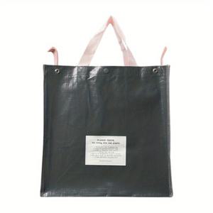 TEMU 1개 헤비듀티 PP 플라스틱 직조 토트백 - 클로저 스트랩 & 강화 와이드 핸들 - 와이드 마우스 내구성 다목적 보관백 (장보기, 자전거, 책용) - 스택 가능한 논페이퍼 쇼핑백 (종이 없음)