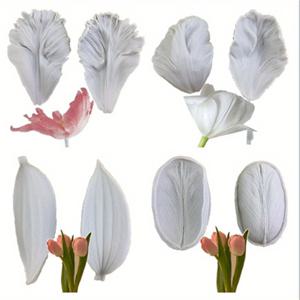TEMU 4개 세트 튤립 꽃잎 & 잎 텍스처 실리콘 몰드 - 캔들, 클레이, 에폭시 레진용 DIY 공예 도구, 리얼리스틱 플로럴 몰딩, 홈 데코 핸드크래프트