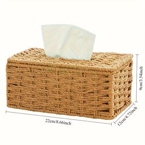 TEMU 수제 티슈 케이스, 빈티지 스타일 티슈 홀더, 디자인 - 가정 및 사무실 사용에 적합, [4계절 내 360일 사용 가능]